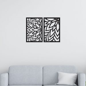 KIT Quadro Floral Geométrico MDF 3mm